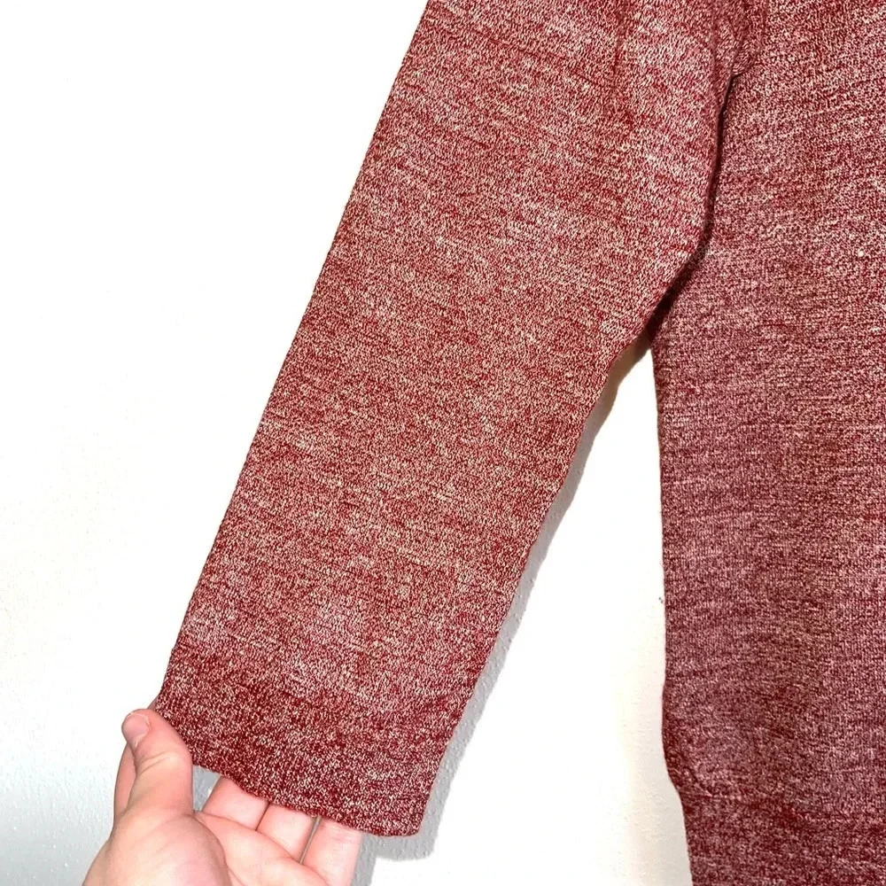 J. Crew Rust Orange Heathered Wool & Linen Blend V-neck Sweater Xsmall Women’s